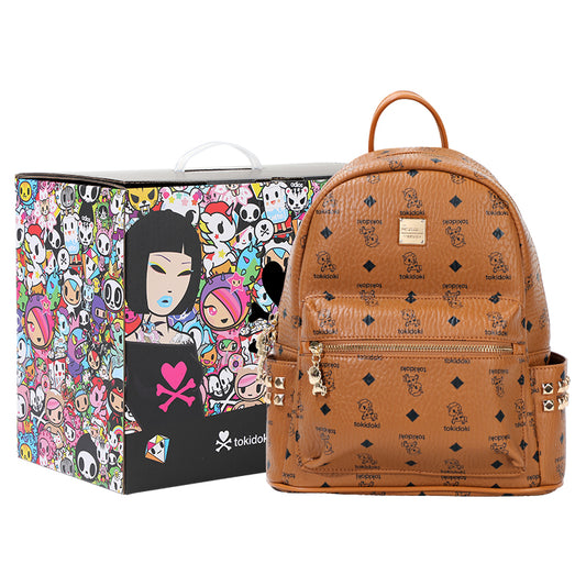 PU Leather Backpack with Unicorno Keychain